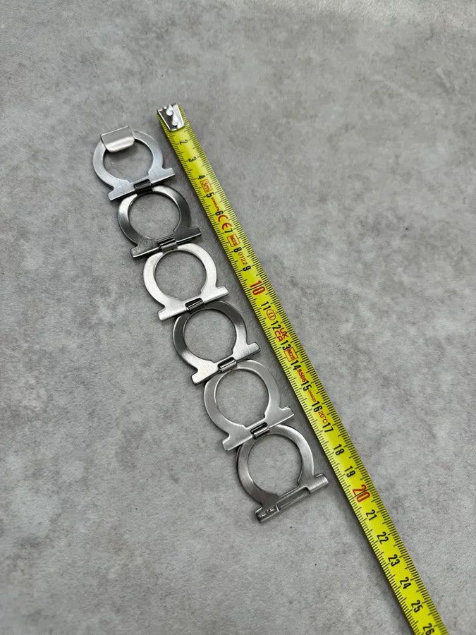 Salvatore Ferragamo Grey Omega Link Armband Bracelet gYRNHWP 7
