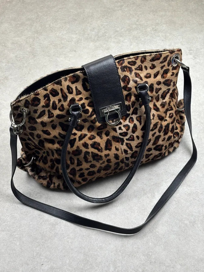 Salvatore Ferragamo Leopard Calf Hair Handle Bag rAhTLda 2