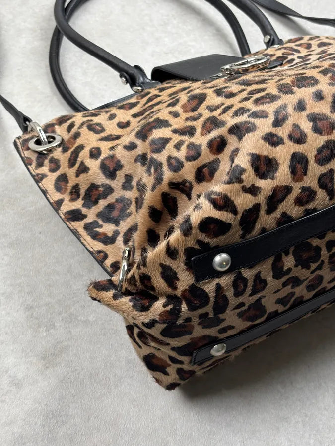 Salvatore Ferragamo Leopard Calf Hair Handle Bag rAhTLda 9