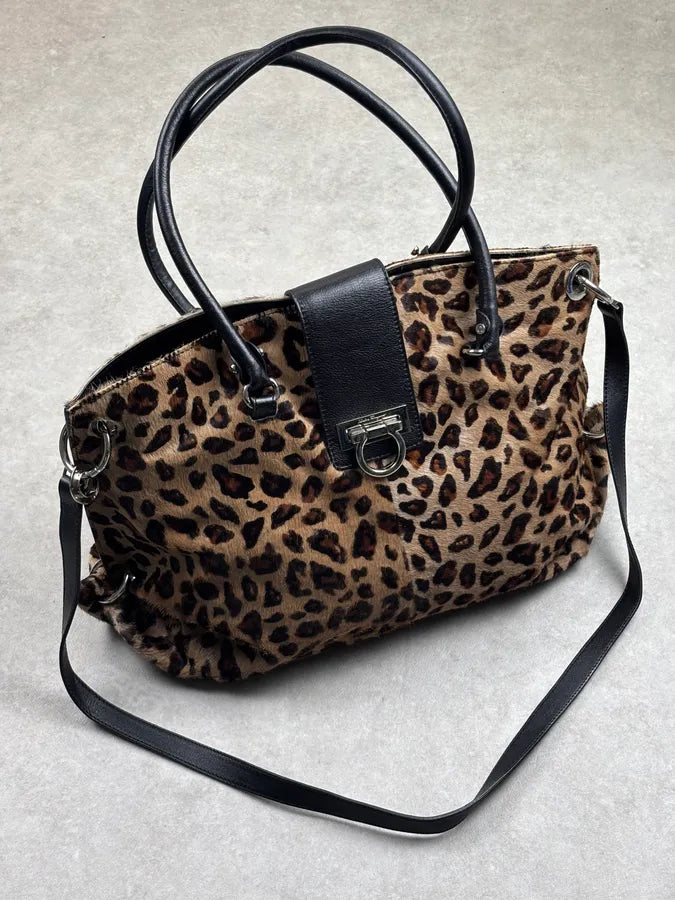 Salvatore Ferragamo Leopard Calf Hair Handle Bag rAhTLda 1