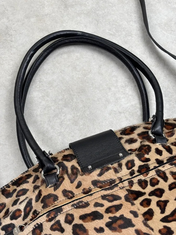 Salvatore Ferragamo Leopard Calf Hair Handle Bag rAhTLda 20