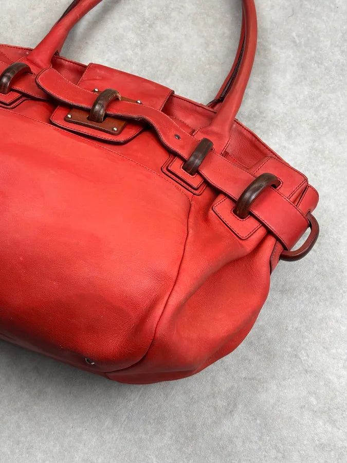Salvatore Ferragamo Red Leather Buckle Tote Bag PYQFbkh 7