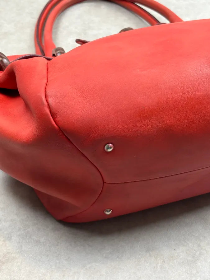 Salvatore Ferragamo Red Leather Buckle Tote Bag PYQFbkh 9