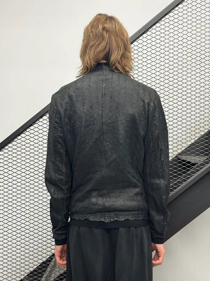 Salvatore Santoro Avant-Garde Genuine Leather Perforated Bomber Jacket VzSHzkU 1