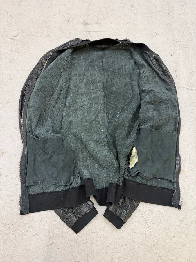 Salvatore Santoro Avant-Garde Genuine Leather Perforated Bomber Jacket VzSHzkU 12