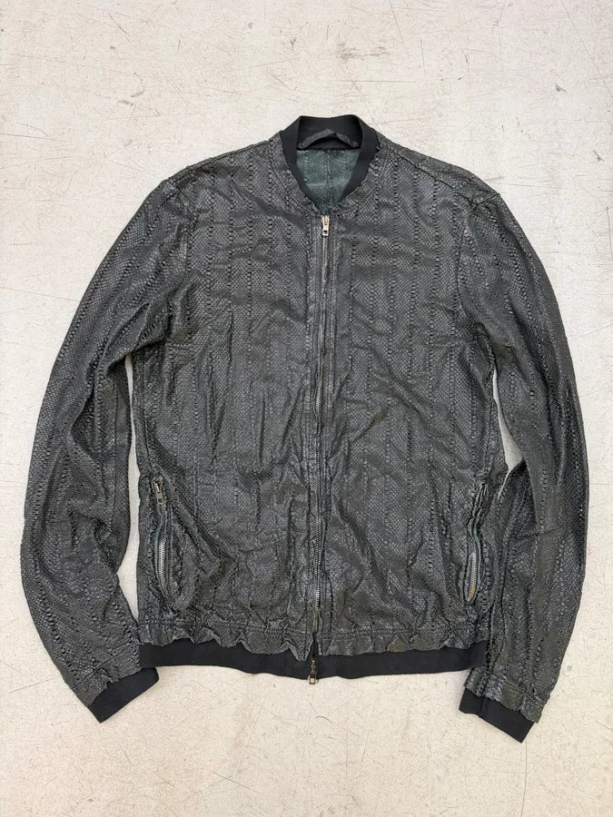 Salvatore Santoro Avant-Garde Genuine Leather Perforated Bomber Jacket VzSHzkU 2