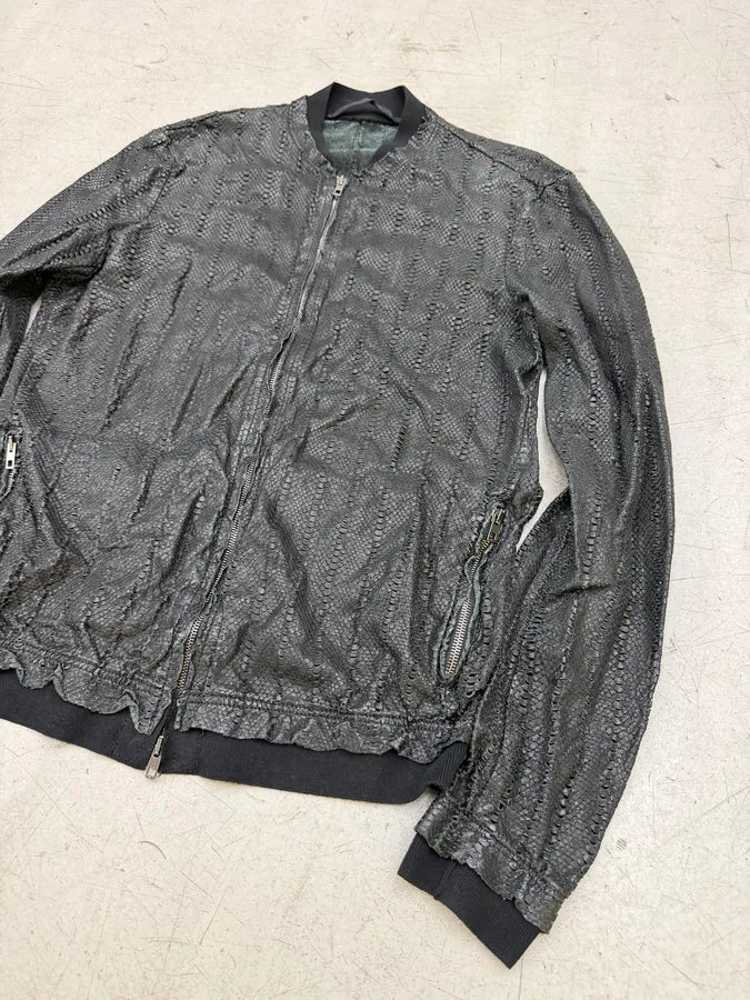 Salvatore Santoro Avant-Garde Genuine Leather Perforated Bomber Jacket VzSHzkU 3