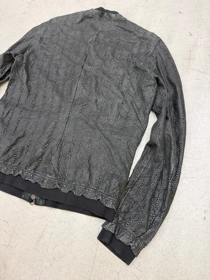 Salvatore Santoro Avant-Garde Genuine Leather Perforated Bomber Jacket VzSHzkU 9