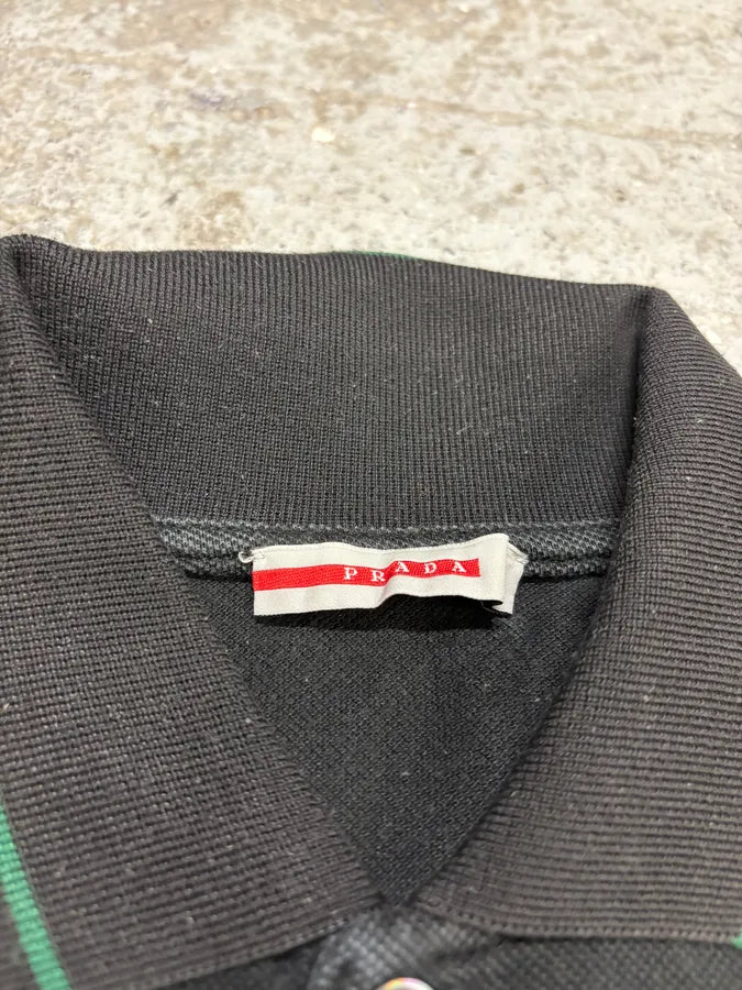 2000s Prada Black Signature Polo Shirt MTGxYYt 6