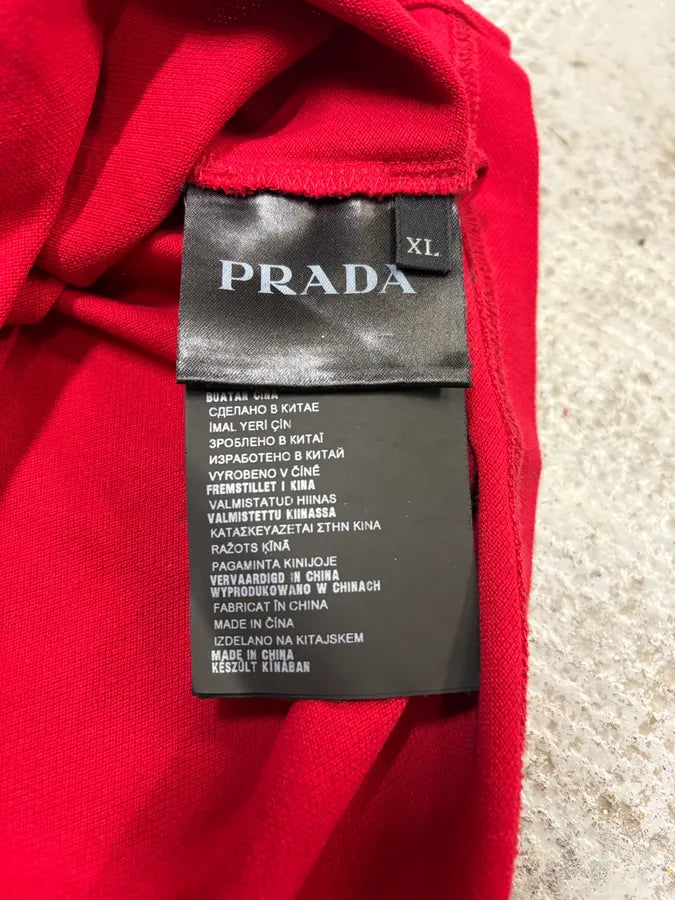 SS2015 Prada Devil Red & Black Lion Polo Shirt mmFGwBX 8