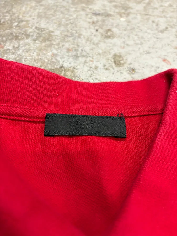 SS2015 Prada Devil Red & Black Lion Polo Shirt mmFGwBX 7