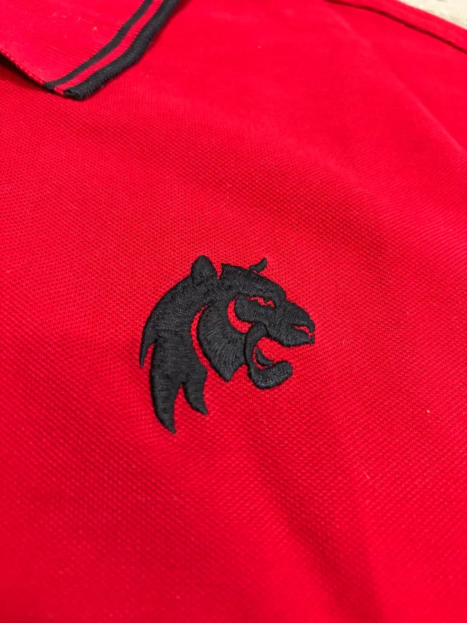 SS2015 Prada Devil Red & Black Lion Polo Shirt mmFGwBX 6