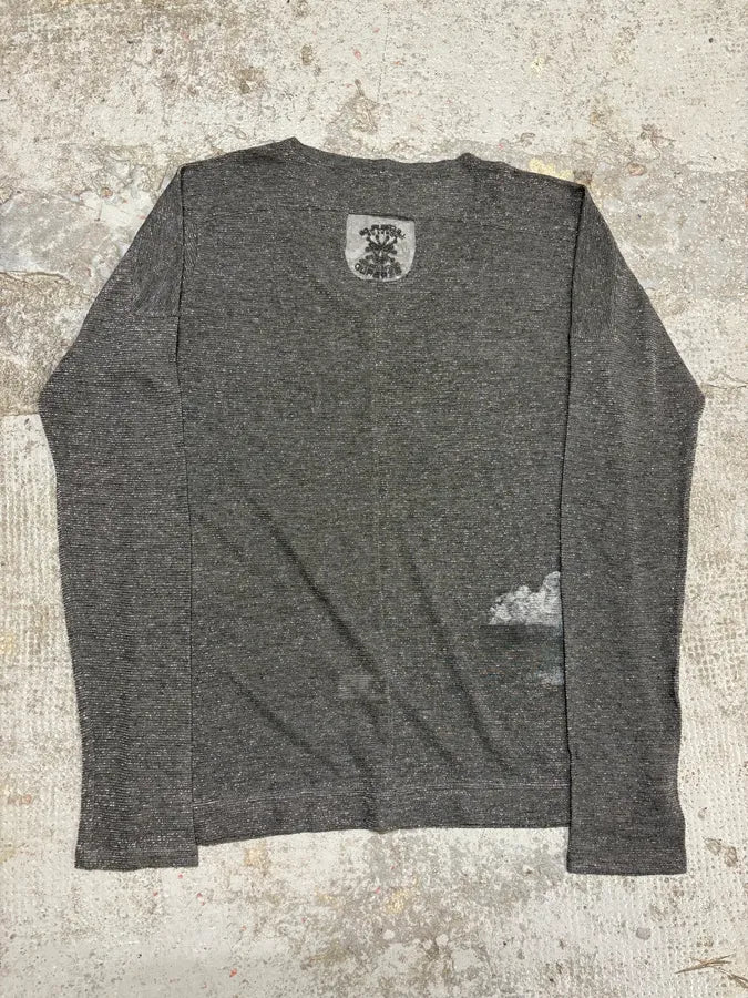 2000s Marithé + François Girbaud Grey Contemporary V Neck Longsleeves gilKPAB 5