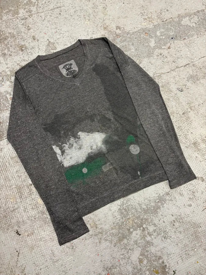 2000s Marithé + François Girbaud Grey Contemporary V Neck Longsleeves gilKPAB 3