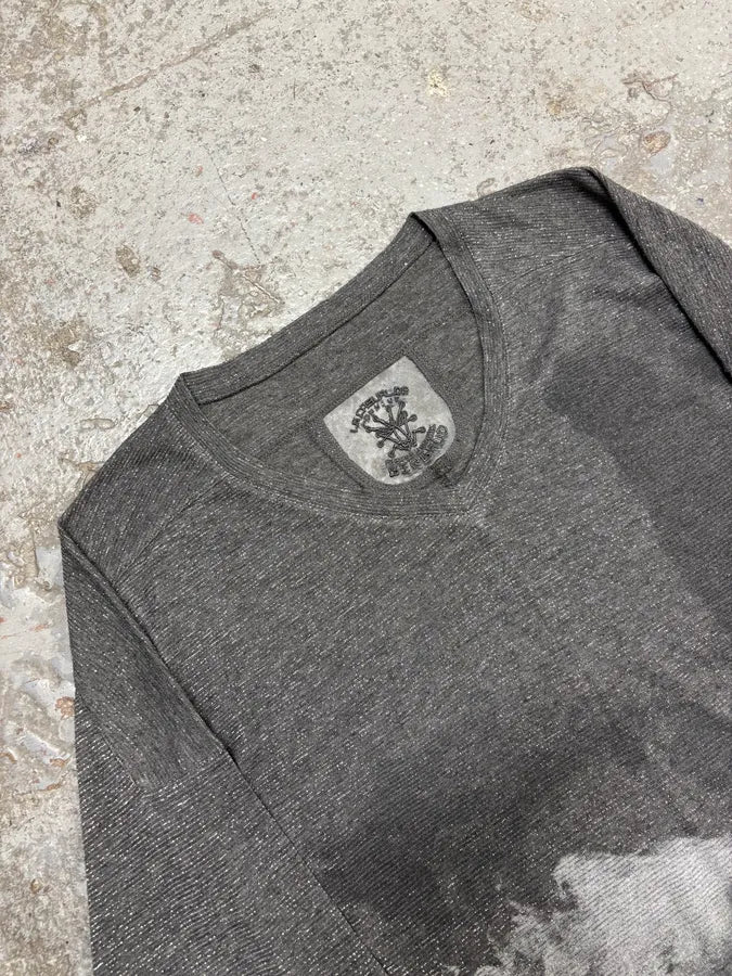 2000s Marithé + François Girbaud Grey Contemporary V Neck Longsleeves gilKPAB 4