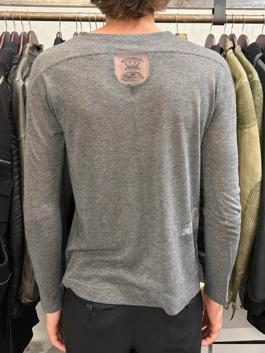 2000s Marithé + François Girbaud Grey Contemporary V Neck Longsleeves gilKPAB 2