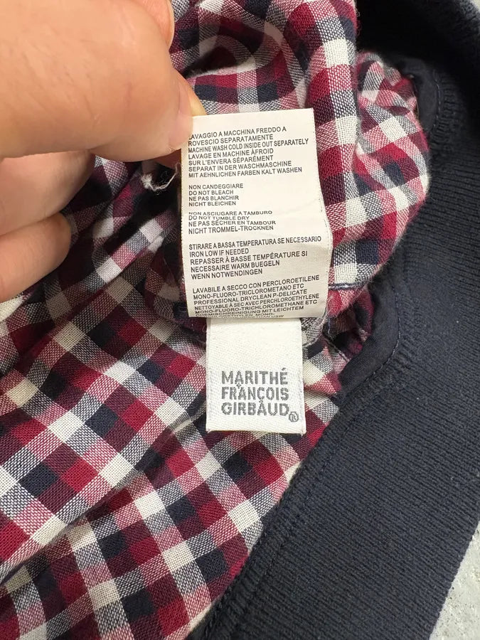 2000s Marithé + François Girbaud Checked Red & Navy Utility Overshirt tGEsUbv 10