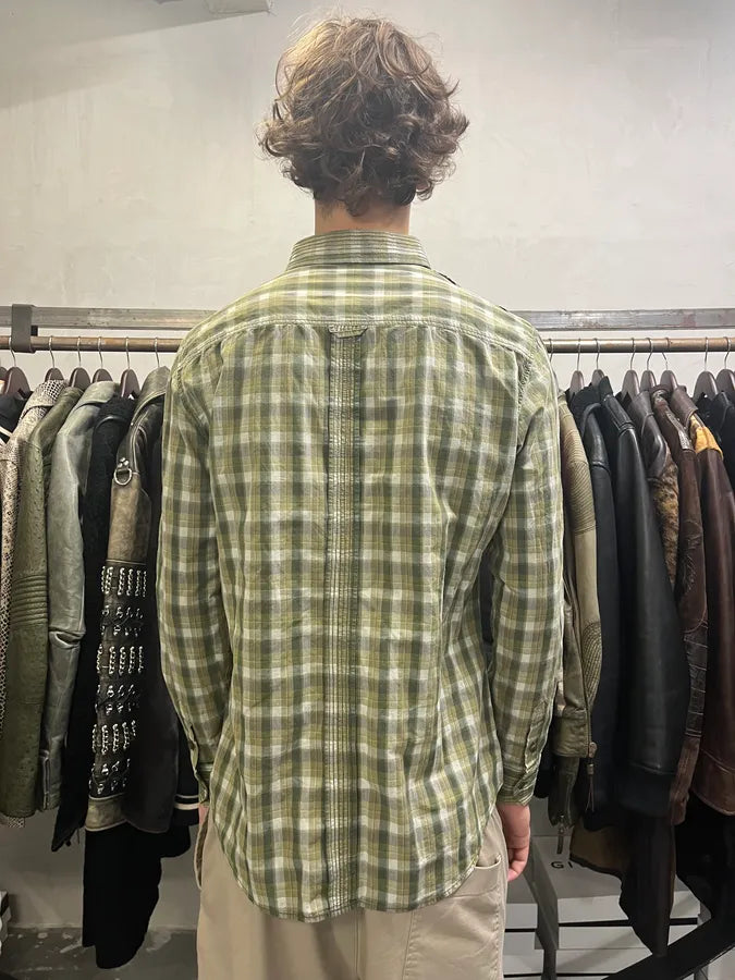 FW2005 Dolce & Gabbana Green Checked Shirt (M) zhQhufG 2