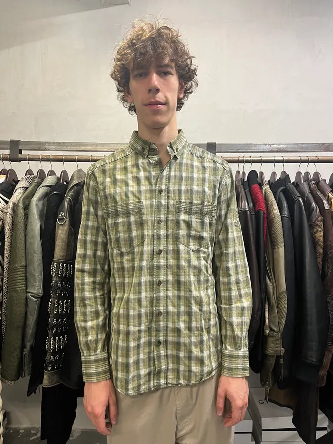 FW2005 Dolce & Gabbana Green Checked Shirt (M) zhQhufG 1