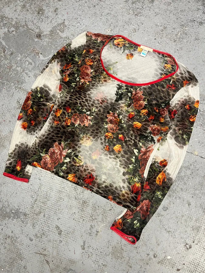 FW2002 Roberto Cavalli Floral Longsleeves Top (S/M) VibeDGY 1