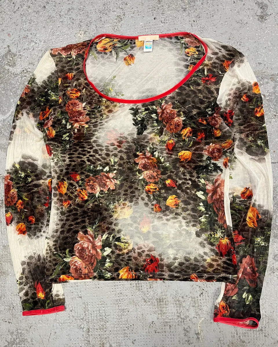 FW2002 Roberto Cavalli Floral Longsleeves Top (S/M) VibeDGY 0