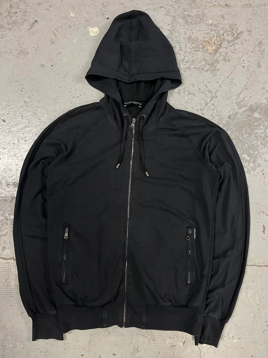 2010s Dolce & Gabbana Black Hooded Zip-up Sweatshirt (M/L) ATIBwCg 0