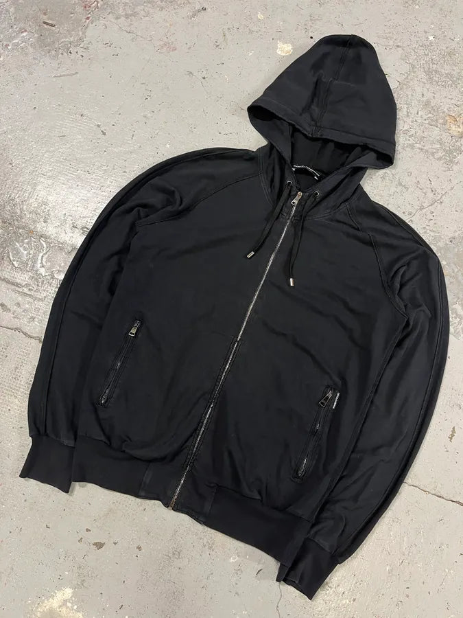 2010s Dolce & Gabbana Black Hooded Zip-up Sweatshirt (M/L) ATIBwCg 3