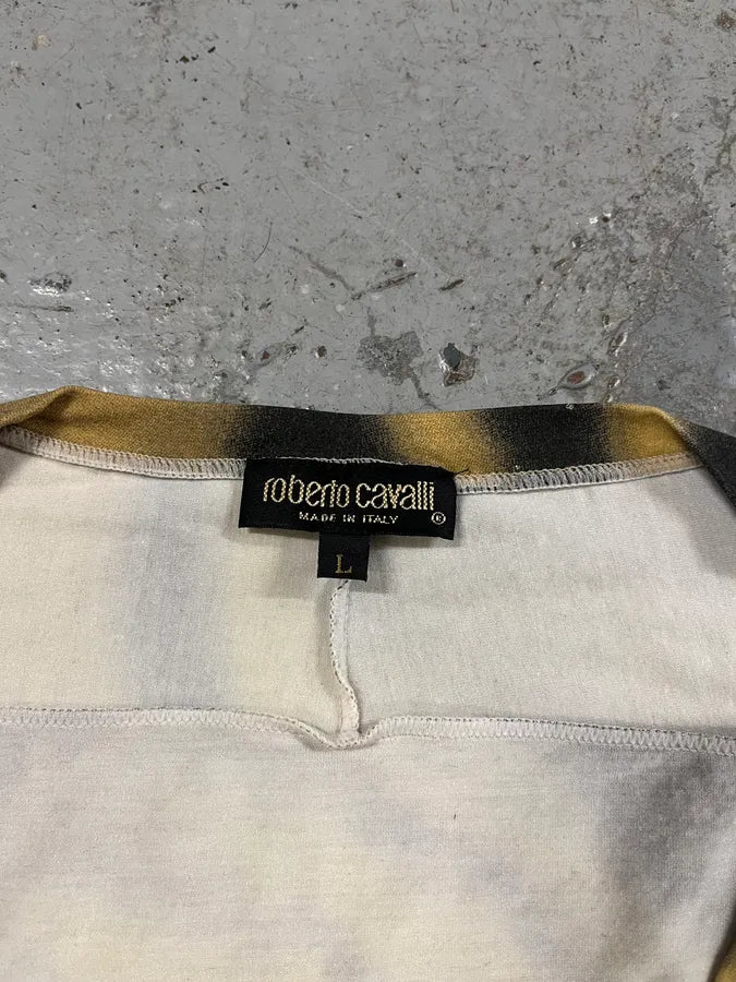 FW2000 Roberto Cavalli Savage Gold Tiger Top (S/M) TVtIexj 4