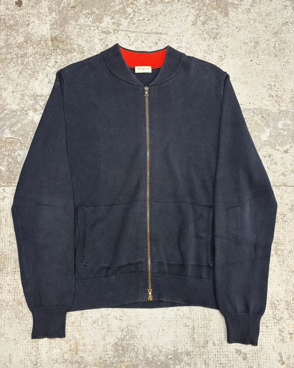 Dries Van Noten Navy Cardigan Zip-Up Sweater (S/M) WfxxlVV 0