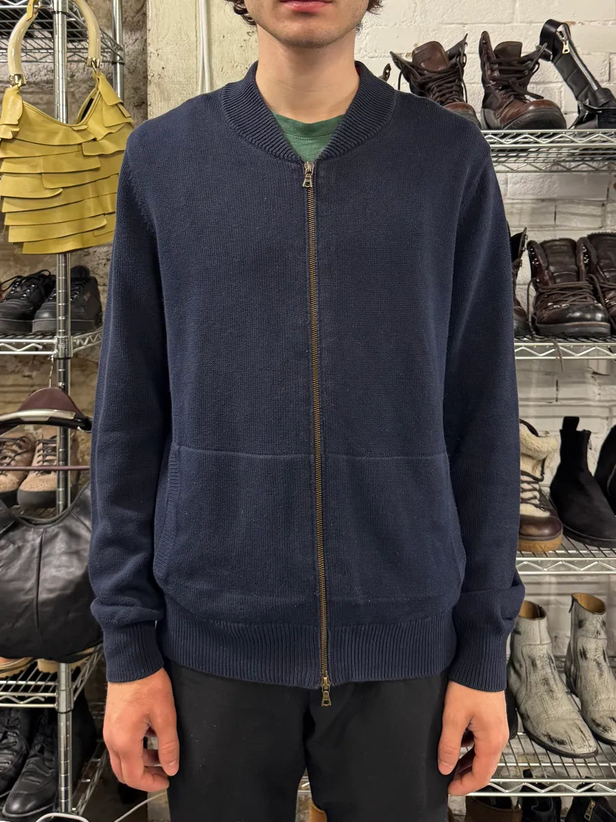Dries Van Noten Navy Cardigan Zip-Up Sweater (S/M) WfxxlVV 1