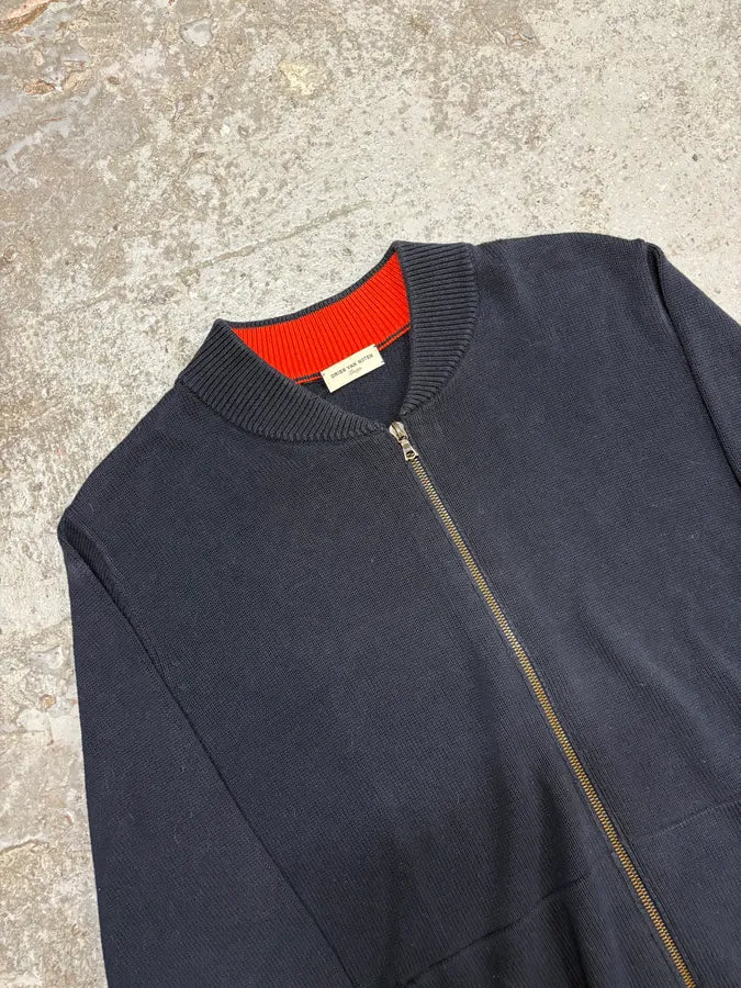 Dries Van Noten Navy Cardigan Zip-Up Sweater (S/M) WfxxlVV 4