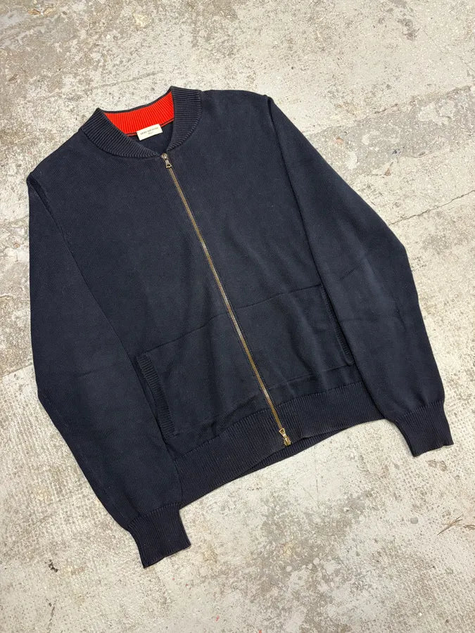 Dries Van Noten Navy Cardigan Zip-Up Sweater (S/M) WfxxlVV 3