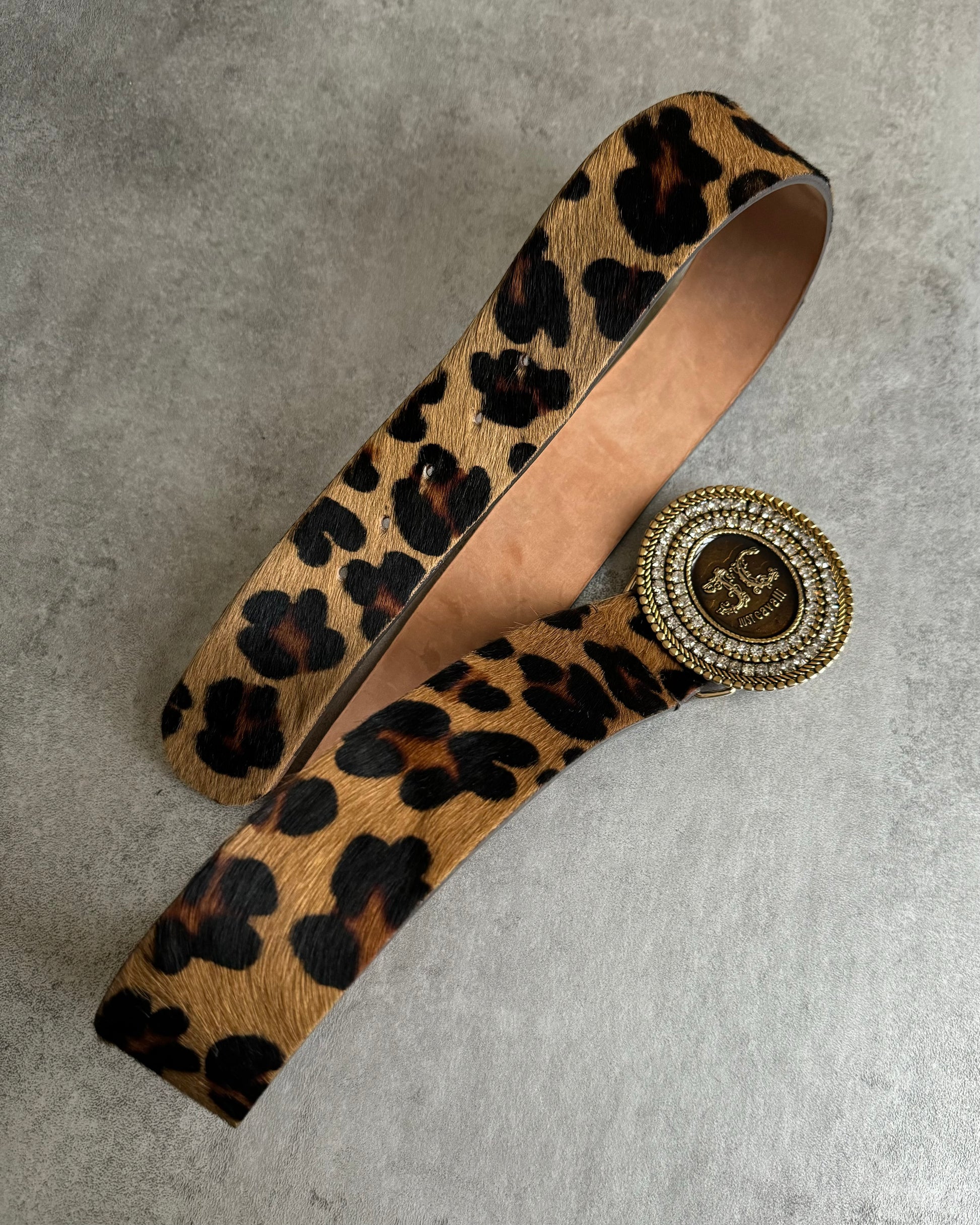 2000s Cavalli Leopard Pony Hair Ultra Belt  (OS) - 3