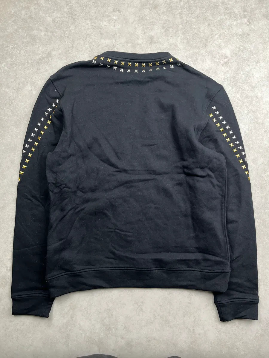 AW2017 Versace Collection Black Studded Sweater seXvLUAy 3