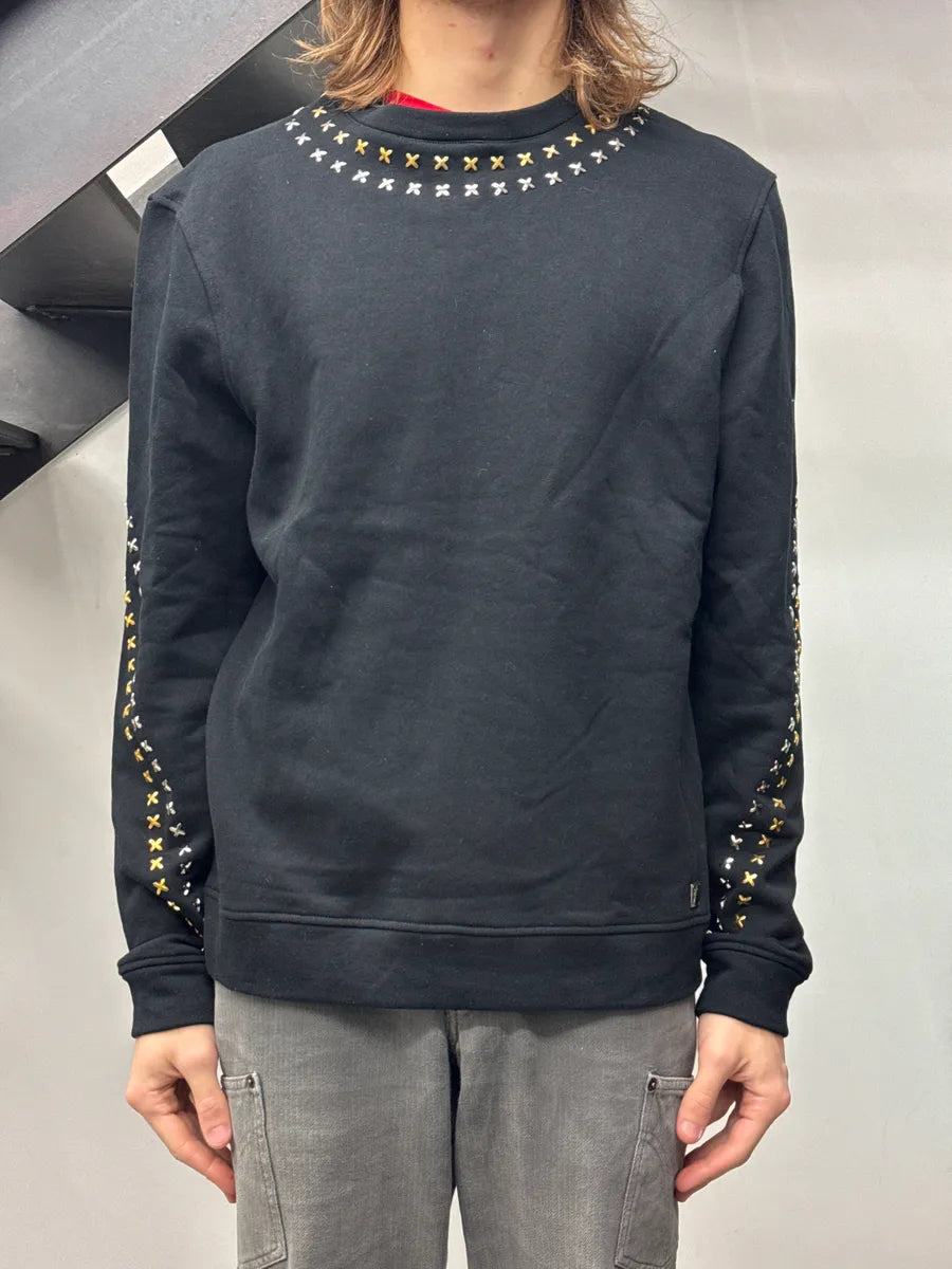AW2017 Versace Collection Black Studded Sweater seXvLUAy 1