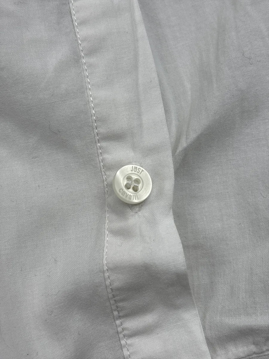 SS2009 Cavalli White Ruffled Button Shirt seaBvXZQ 9