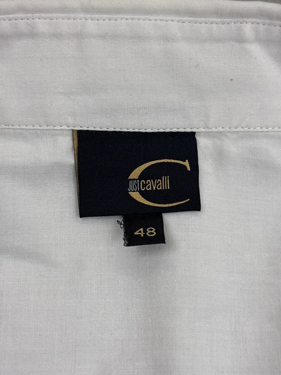 SS2009 Cavalli White Ruffled Button Shirt seaBvXZQ 11