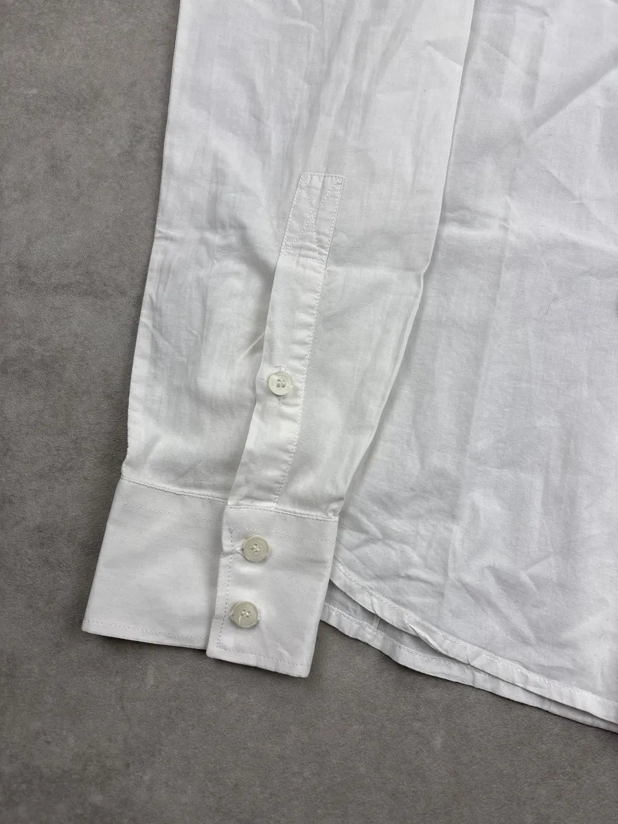SS2009 Cavalli White Ruffled Button Shirt seaBvXZQ 7