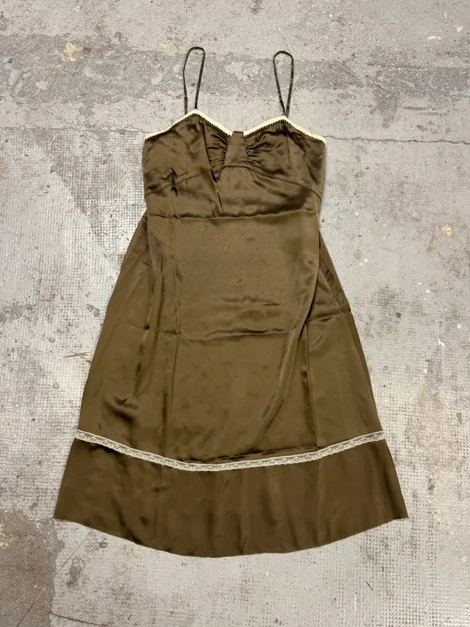 See by Chloé Silk Khaki Dress IkzdUsW 0