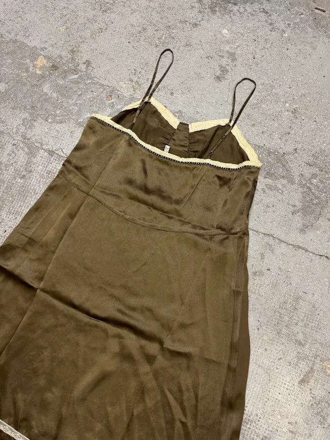 See by Chloé Silk Khaki Dress IkzdUsW 3