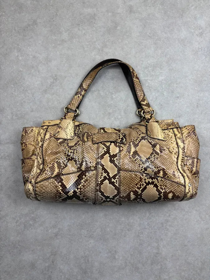 Sergio Rossi Beige Python Leather Handle Bag nZdYxZz 13