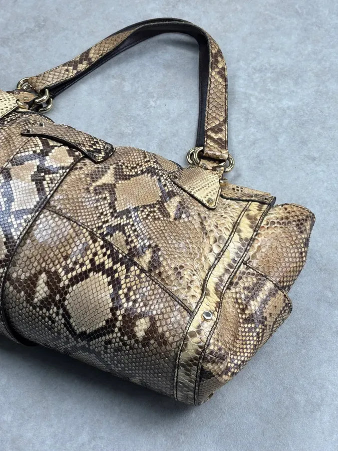 Sergio Rossi Beige Python Leather Handle Bag nZdYxZz 14