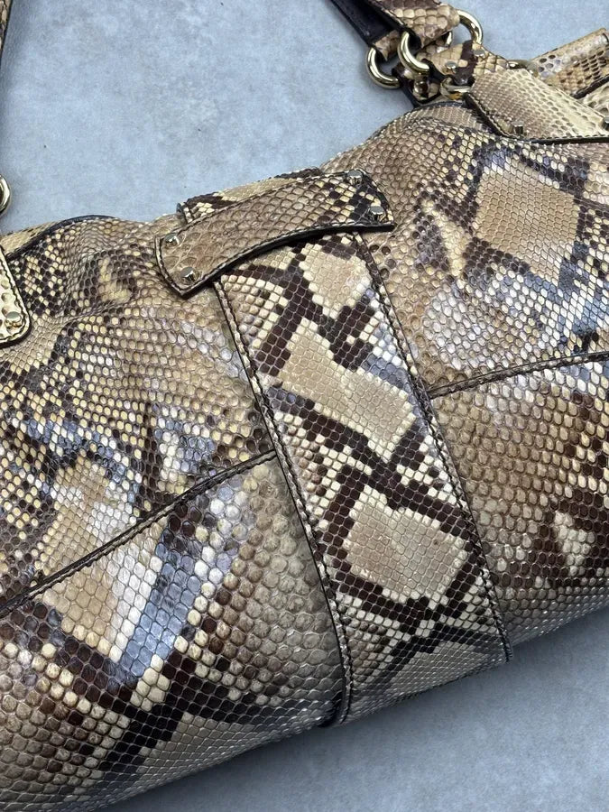 Sergio Rossi Beige Python Leather Handle Bag nZdYxZz 16