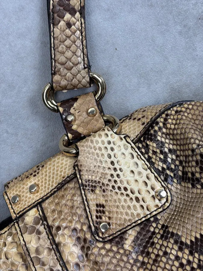 Sergio Rossi Beige Python Leather Handle Bag nZdYxZz 18