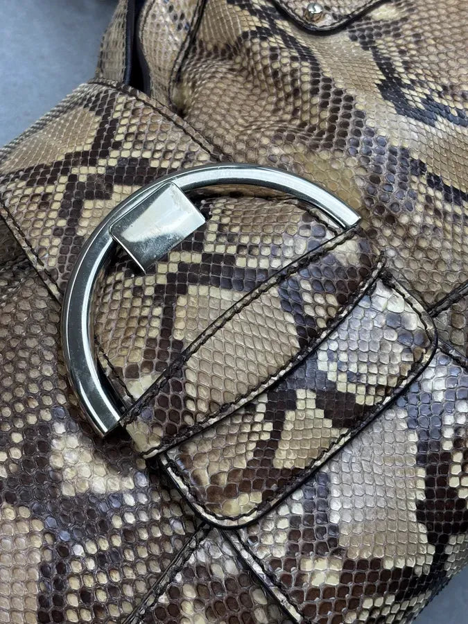 Sergio Rossi Beige Python Leather Handle Bag nZdYxZz 9
