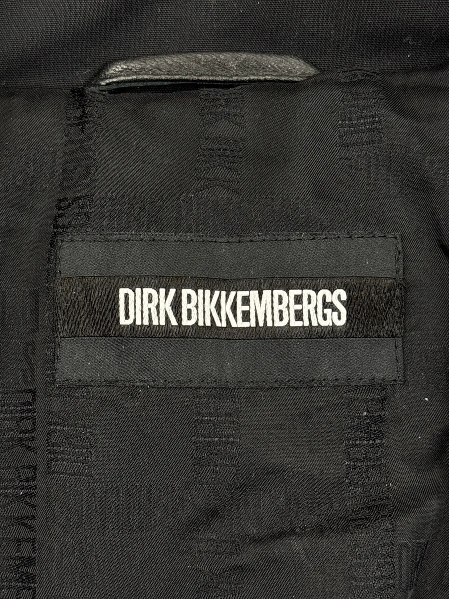 2010s Dirk Bikkembergs Black Leather Padded Moto Leather Jacket sglrgRPk 9