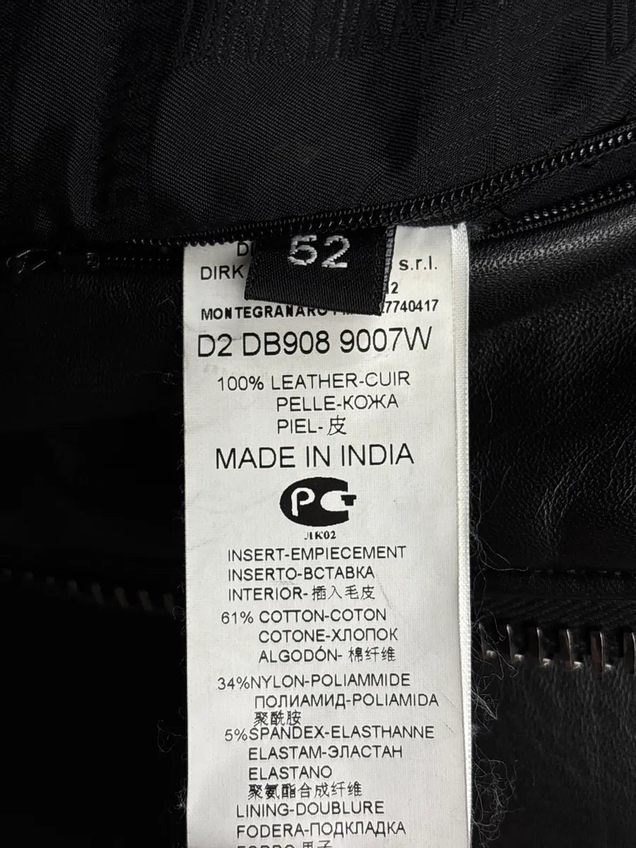 2010s Dirk Bikkembergs Black Leather Padded Moto Leather Jacket sglrgRPk 10