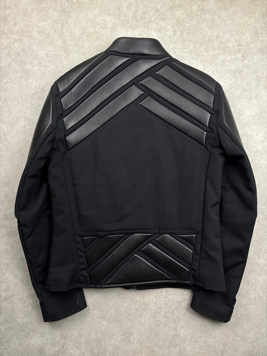 2010s Dirk Bikkembergs Black Leather Padded Moto Leather Jacket sglrgRPk 5