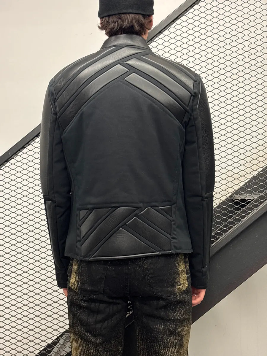 2010s Dirk Bikkembergs Black Leather Padded Moto Leather Jacket sglrgRPk 2