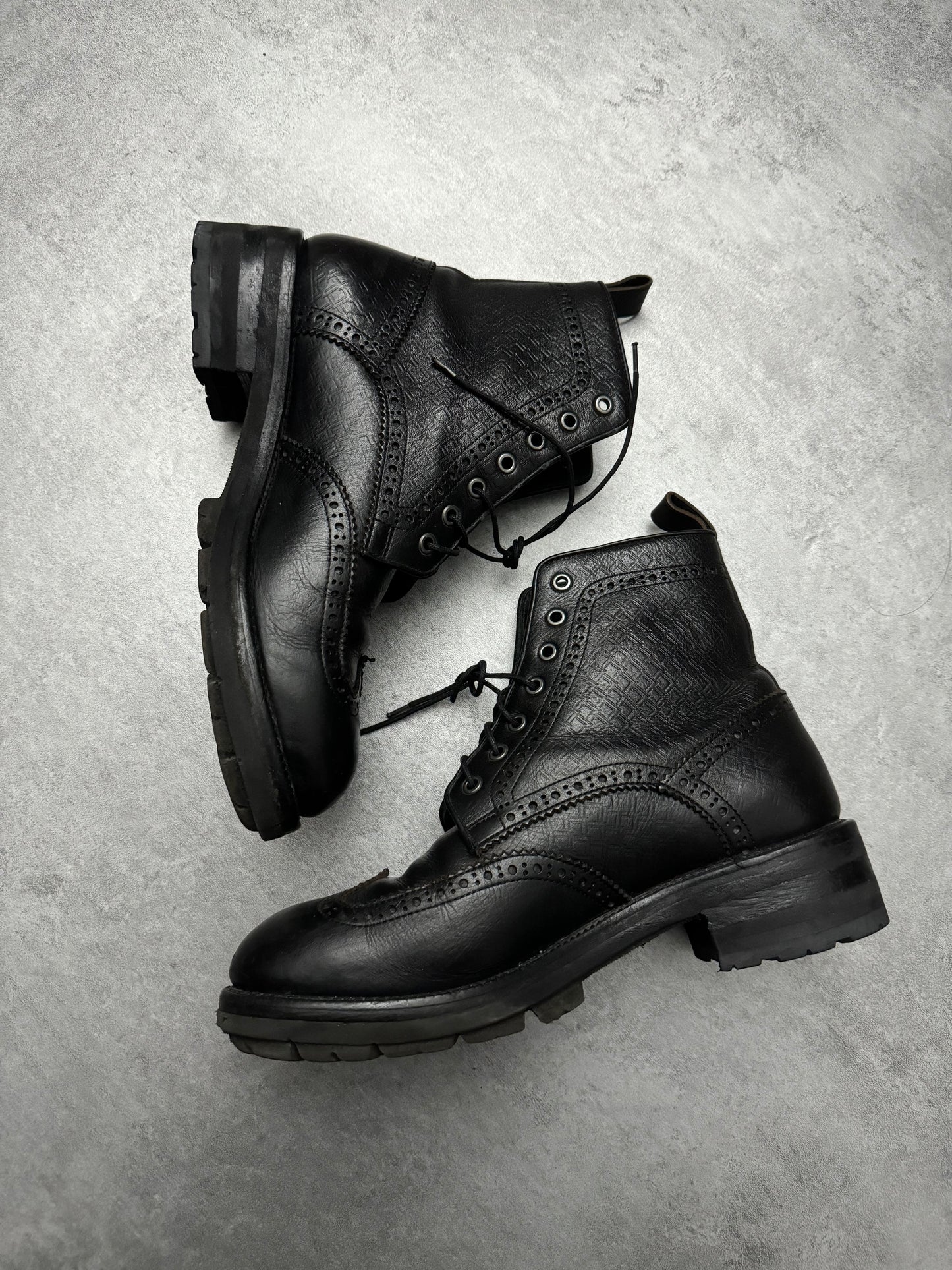 2000s Dsquared2 Black Leather Canadian Sophisticated Boots (41) - 8